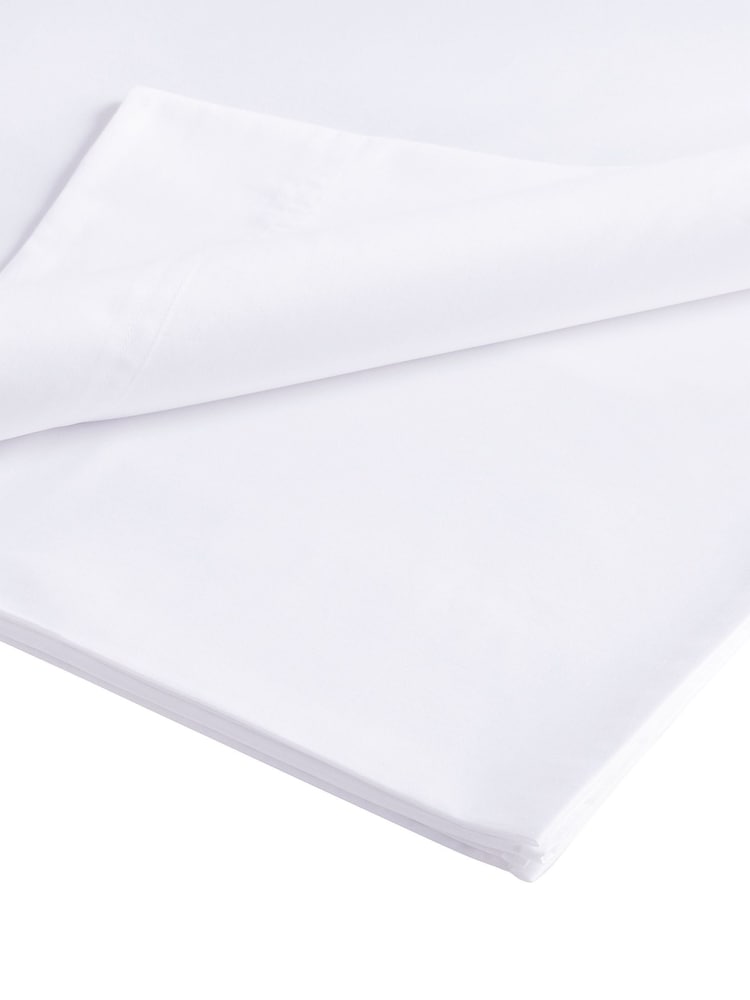 Bianca White Luxury 800 Thread 100% Cotton Sateen Flat Sheet - Image 1 of 2