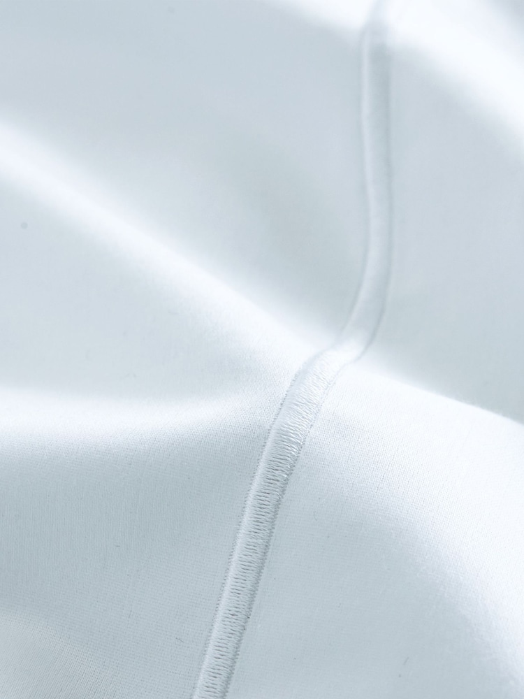 Bianca White Luxury 800 Thread 100% Cotton Sateen Flat Sheet - Image 2 of 2