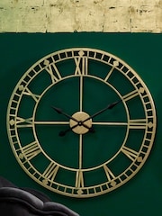 Pacific Gold Antique Gold Metal Round Wall Clock - Image 1 of 2