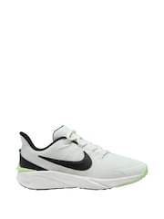 Nike White/Lime Youth Star Runner 4 Trainers - Image 1 of 4