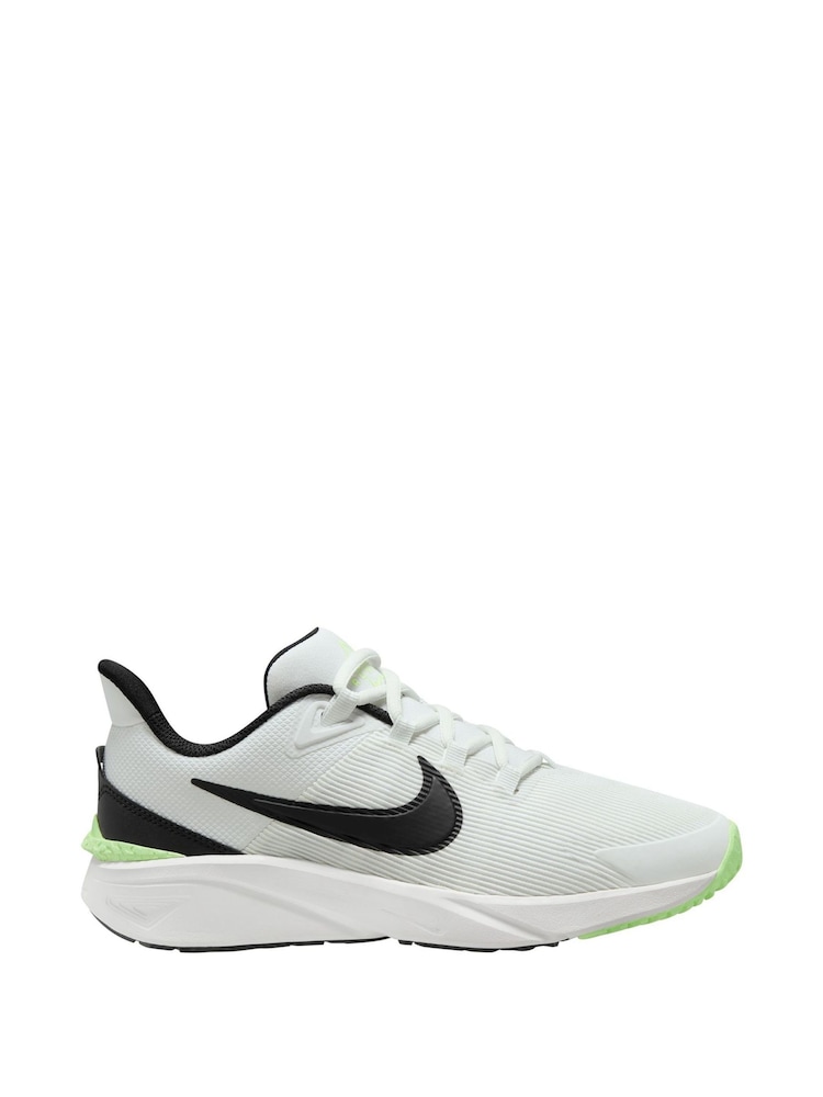 Nike White/Lime Youth Star Runner 4 Trainers - Image 1 of 4