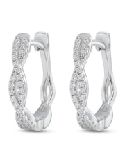 Beaverbrooks Cubic Zirconia Twist Hoop Earrings - Image 1 of 4