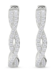 Beaverbrooks Cubic Zirconia Twist Hoop Earrings - Image 2 of 4