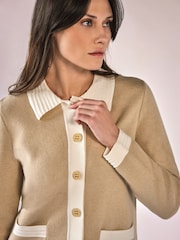 Pure Collection Natural Cotton Wool Milano Tipped Jacket - Image 3 of 3
