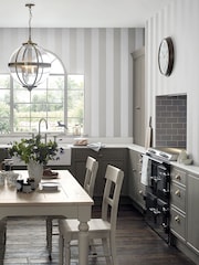 Laura Ashley White Lille Pearlescent Stripe A4 Wallpaper Sample - Image 1 of 2