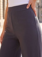 Roman Grey Petite Wide Leg Ponte Stretch Trousers - Image 4 of 4