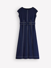 Boden Blue Annet Belted Ponte Midi Dress - Image 1 of 1