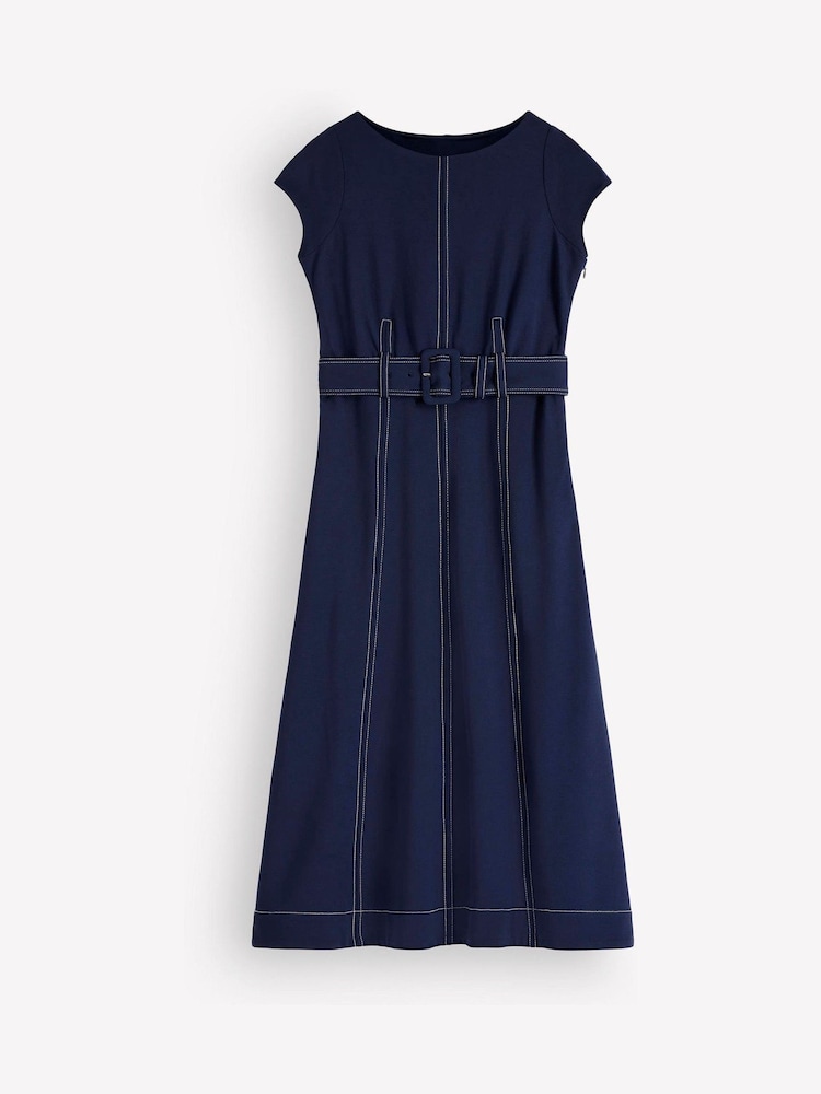 Boden Blue Annet Belted Ponte Midi Dress - Image 1 of 1 Boden Blue Annet Belted Ponte Midi Dress - Image 1 of 1