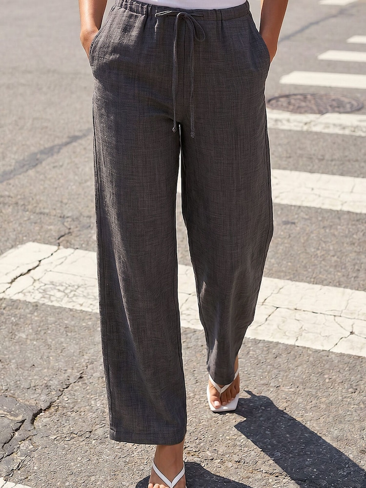 Roman Grey Petite Pull On Woven Trousers - Image 2 of 4 Roman Grey Petite Pull On Woven Trousers - Image 2 of 4
