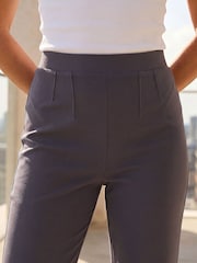 Roman Marl Grey Petite Straight Leg Ponte Stretch Trousers - Image 4 of 4