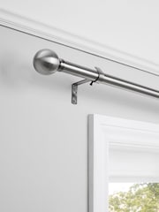 Pewter Grey Ball Finial Extendable Curtain 35mm Pole Kit - Image 1 of 8