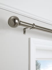 Pewter Grey Ball Finial Extendable Curtain 35mm Pole Kit - Image 4 of 8