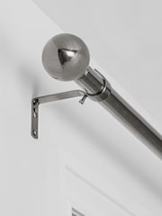 Pewter Grey Ball Finial Extendable Curtain 35mm Pole Kit - Image 5 of 8
