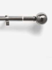 Pewter Grey Ball Finial Extendable Curtain 35mm Pole Kit - Image 6 of 8