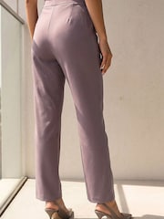 Roman Taupe Brown Petite Straight Leg Ponte Stretch Trousers - Image 3 of 4