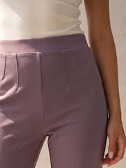 Roman Taupe Brown Petite Straight Leg Ponte Stretch Trousers - Image 4 of 4