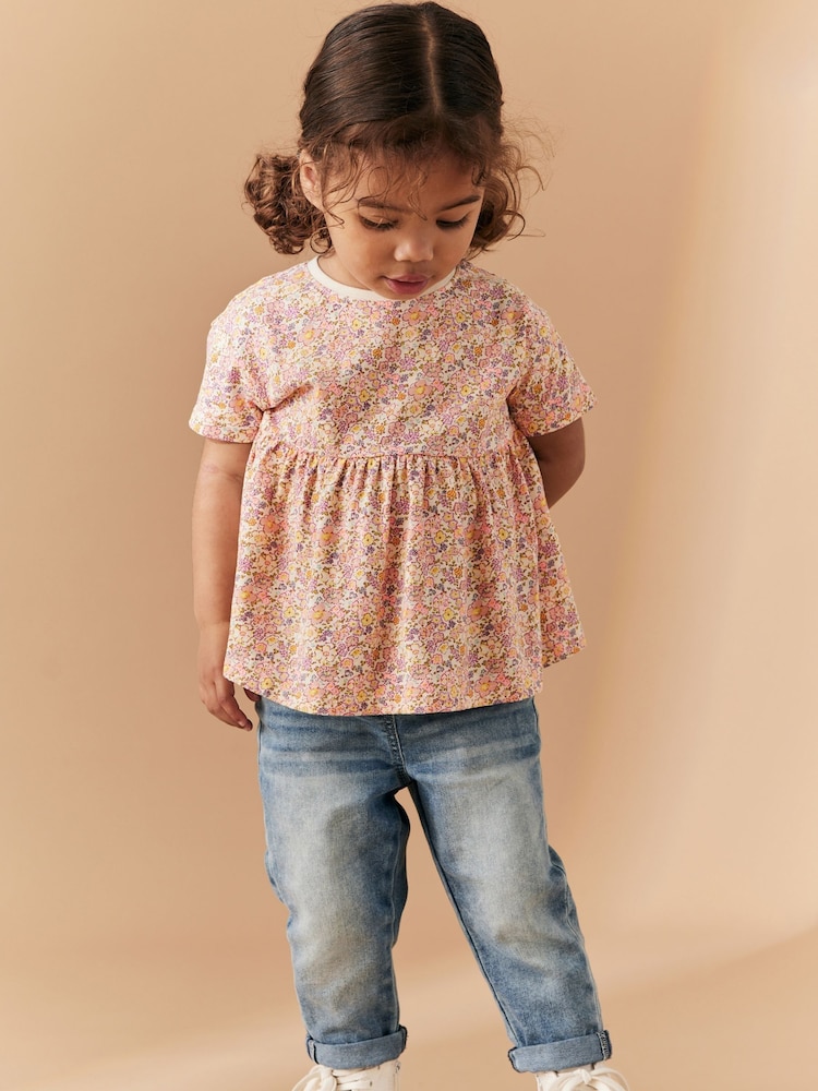 Pink Floral Ditsy Short Sleeve Empire T-Shirt (3mths-7yrs) - Image 2 of 7 Pink Floral Ditsy Short Sleeve Empire T-Shirt (3mths-7yrs) - Image 2 of 7