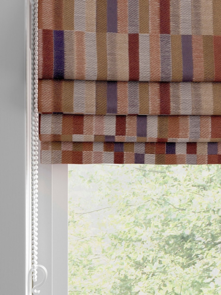 Rust Brown Blocks Made to Measure Roman Blind - Image 2 of 6