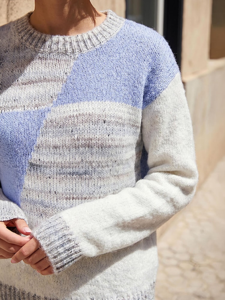 Roman Blue Textured Knit Jumper - Image 4 of 4 Roman Blue Textured Knit Jumper - Image 4 of 4