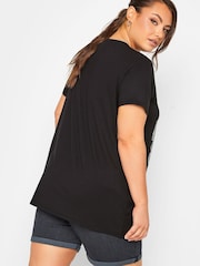 Yours Curve Black Skull Printed T-Shirt - Image 2 of 4