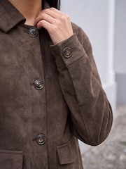 Roman Brown Suedette Button Jacket - Image 4 of 4
