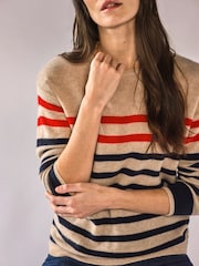 Pure Collection Natural Cashmere Gassato Breton Stripe Jumper - Image 3 of 3