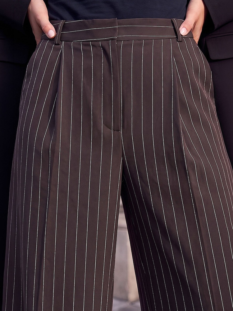Roman Brown Pinstripe Trousers - Image 4 of 4