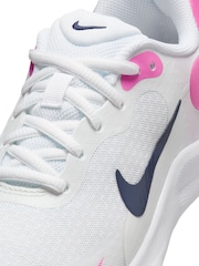 Nike White/Pink Youth Revolution 7 Trainers - Image 11 of 12