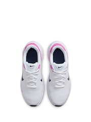 Nike White/Pink Youth Revolution 7 Trainers - Image 7 of 12