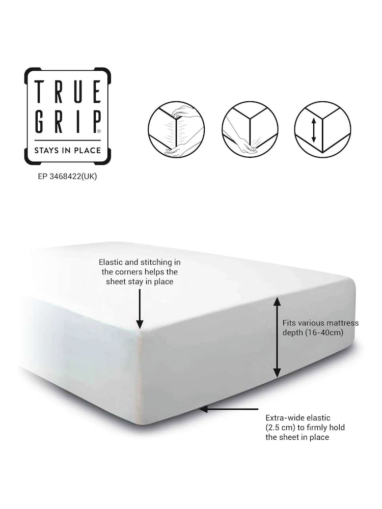 Black 300 Thread Count Collection Luxe 100% Cotton Deep Fitted Sheet - Image 3 of 3 Black 300 Thread Count Collection Luxe 100% Cotton Deep Fitted Sheet - Image 3 of 3