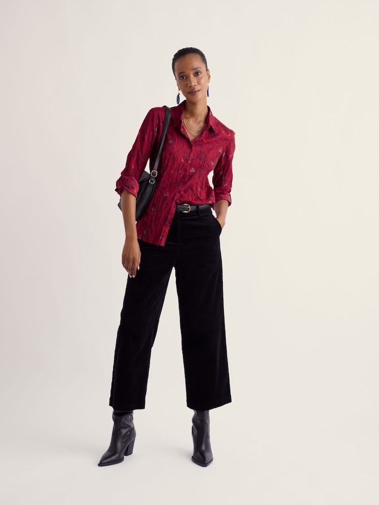 Seasalt Cornwall Red Larissa Cotton Crinkle Shirt - Image 2 of 6 Seasalt Cornwall Red Larissa Cotton Crinkle Shirt - Image 2 of 6