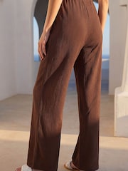 Roman Brown Petite Textured Trousers - Image 3 of 4