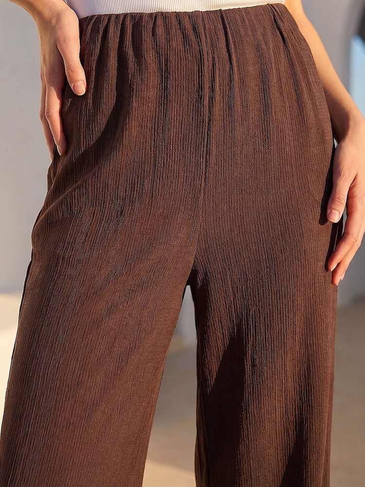 Roman Brown Petite Textured Trousers - Image 4 of 4