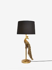 Black/Gold Peacock Table Lamp - Image 4 of 5
