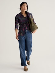 Seasalt Cornwall Dark Charcoal Grey Larissa Cotton Crinkle Shirt - Image 1 of 6