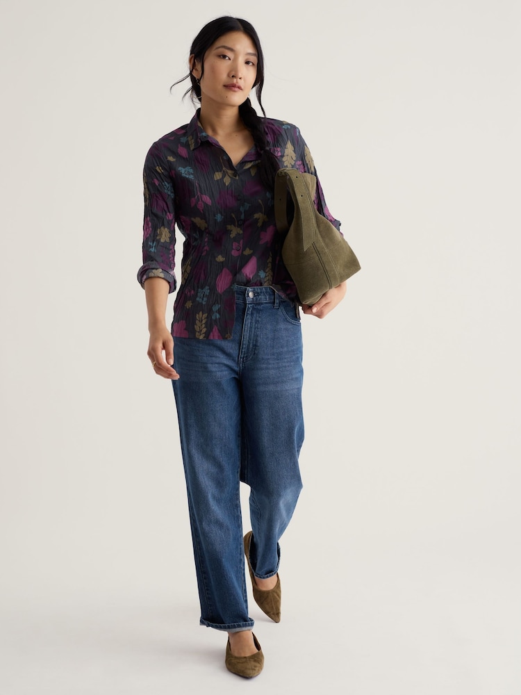 Seasalt Cornwall Dark Charcoal Grey Larissa Cotton Crinkle Shirt - Image 1 of 6 Seasalt Cornwall Dark Charcoal Grey Larissa Cotton Crinkle Shirt - Image 1 of 6