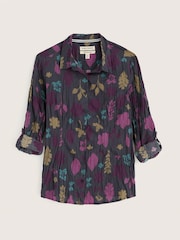 Seasalt Cornwall Dark Charcoal Grey Larissa Cotton Crinkle Shirt - Image 4 of 6
