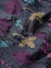 Seasalt Cornwall Dark Charcoal Grey Larissa Cotton Crinkle Shirt - Image 6 of 6
