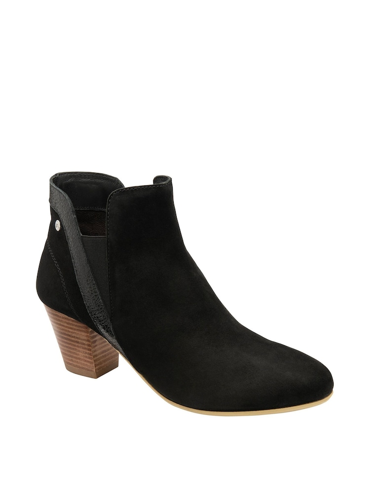 Ravel Black Suede Leather Ankle Boots - Image 1 of 4 Ravel Black Suede Leather Ankle Boots - Image 1 of 4
