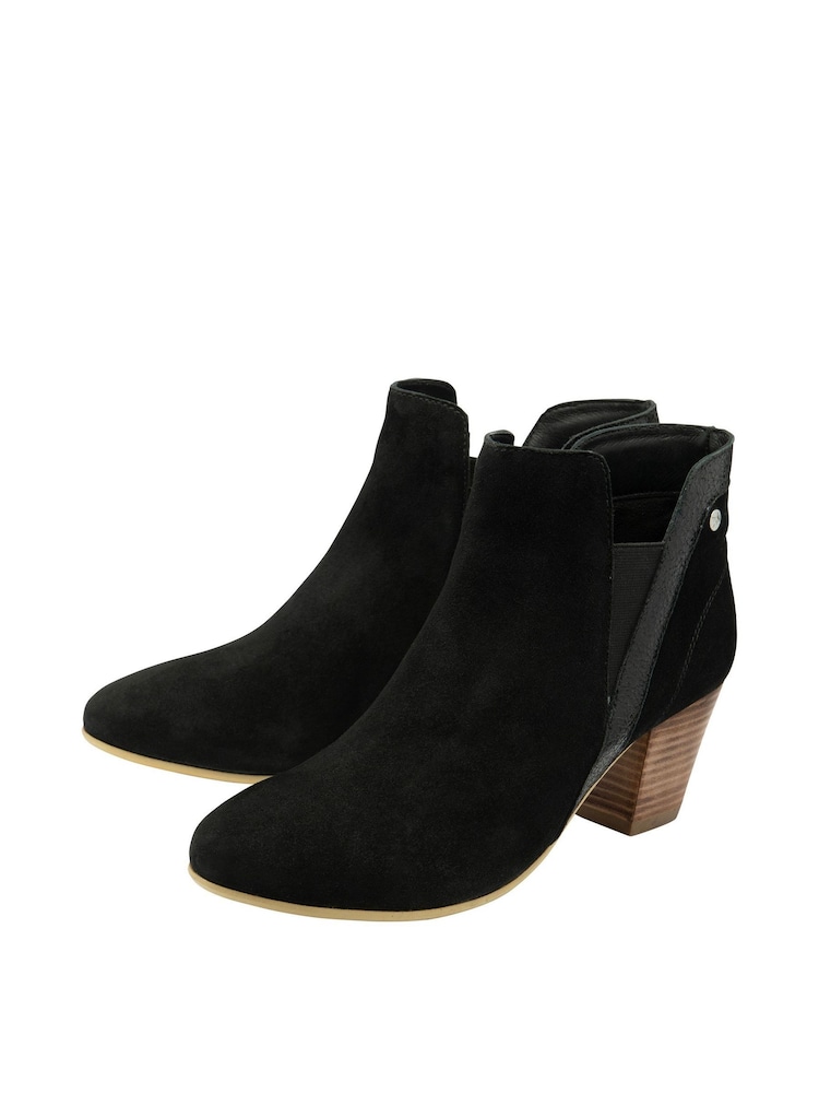 Ravel Black Suede Leather Ankle Boots - Image 2 of 4 Ravel Black Suede Leather Ankle Boots - Image 2 of 4