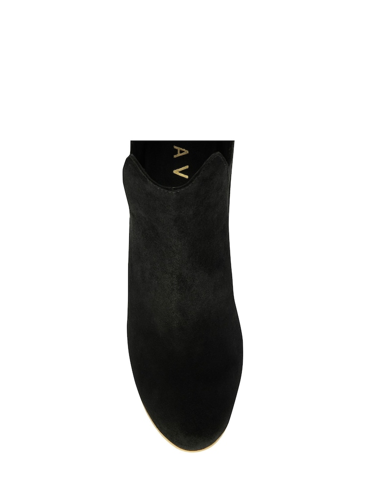 Ravel Black Suede Leather Ankle Boots - Image 4 of 4