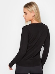 PixieGirl Petite Black Button Down Crew Neck Cardigan - Image 2 of 4