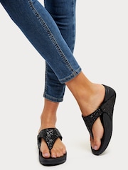 FitFlop Lulu Glitter Toe-Post Sandals - Image 2 of 5