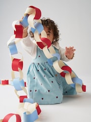 JoJo Maman Bébé Blue Heart Embroidered Baby Dress & Body Set - Image 2 of 2