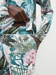 Ecru Floral 100% Cotton Long Sleeve Pyjamas - Image 5 of 10