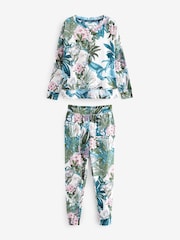 Ecru Floral 100% Cotton Long Sleeve Pyjamas - Image 6 of 10