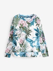 Ecru Floral 100% Cotton Long Sleeve Pyjamas - Image 7 of 10
