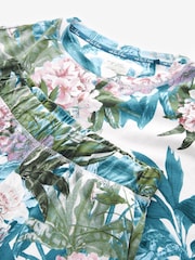 Ecru Floral 100% Cotton Long Sleeve Pyjamas - Image 9 of 10