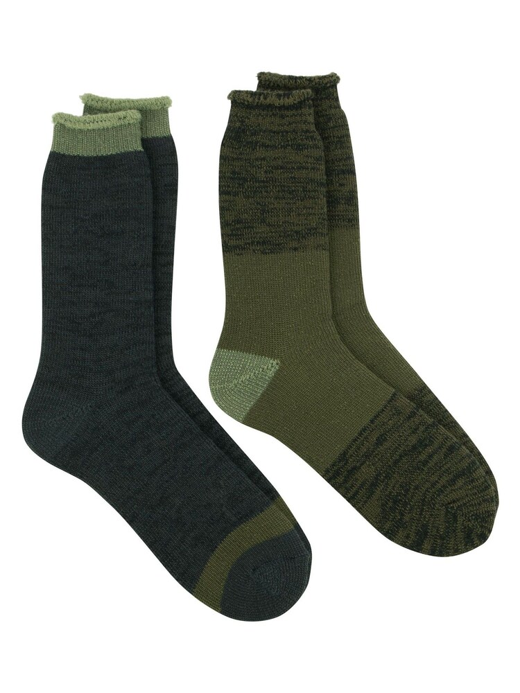 Totes Green Mens 3.0 TOG Brushed Inside Thermal Socks (Twin Pack) - Image 1 of 5 Totes Green Mens 3.0 TOG Brushed Inside Thermal Socks (Twin Pack) - Image 1 of 5