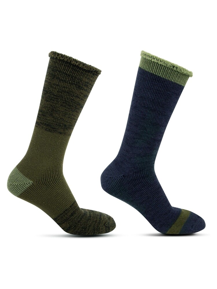Totes Green Mens 3.0 TOG Brushed Inside Thermal Socks (Twin Pack) - Image 2 of 5 Totes Green Mens 3.0 TOG Brushed Inside Thermal Socks (Twin Pack) - Image 2 of 5